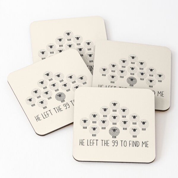 Item preview, He Left the 99 to Find Me Black and White Cute Sheep Doodle designed and sold by Forevermore.