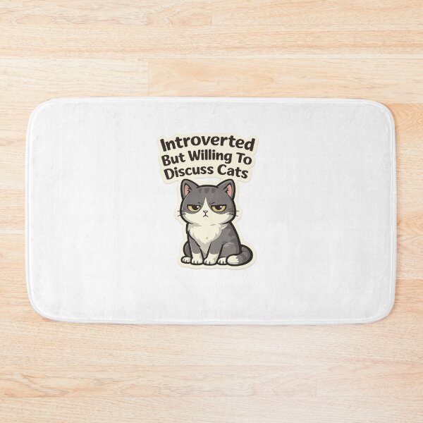 Item preview, Introverted But Willing To Discuss Cats – Funny Cat Lover Design designed and sold by MrDev.