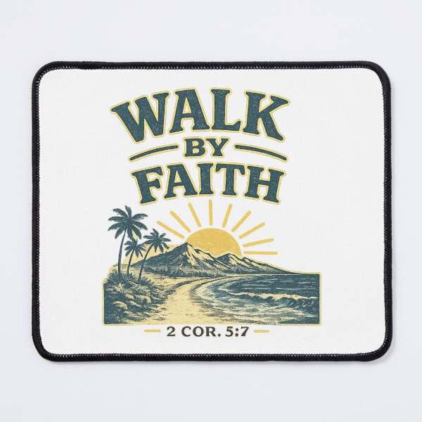Item preview, Walk by Faith – 2 Corinthians 5:7 Christian Scripture Ocean Wave Design designed and sold by SoulThread Studio.