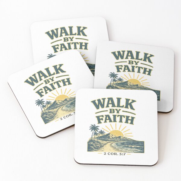 Item preview, Walk by Faith – 2 Corinthians 5:7 Christian Scripture Ocean Wave Design designed and sold by SoulThread Studio.