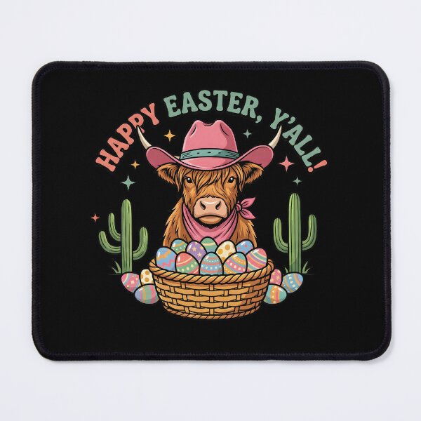 Item preview, Happy Easter Yall Cowgirl Highland Cow designed and sold by KroghDs.