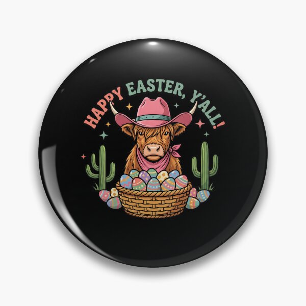 Item preview, Happy Easter Yall Cowgirl Highland Cow designed and sold by KroghDs.