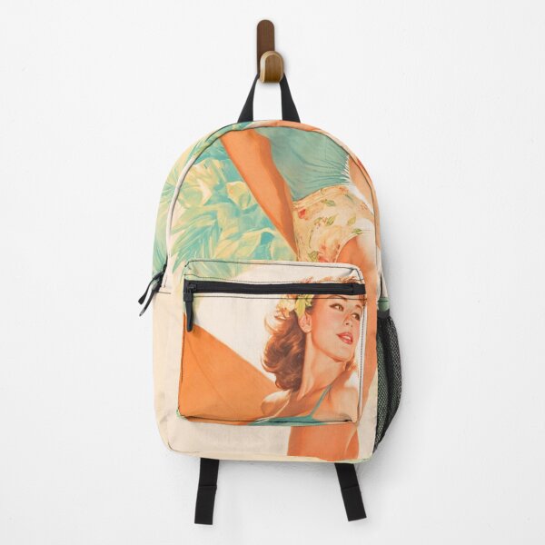 Item preview, Mid-Century Tropical Pin-Up | Retro Surfboard Illustration designed and sold by SunPeachRetro.