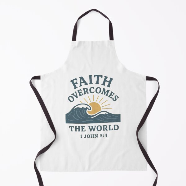 Item preview, Faith Overcomes the World – 1 John 5:4 Christian Ocean Wave Scripture Design designed and sold by SoulThread Studio.