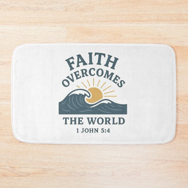 Item preview, Faith Overcomes the World – 1 John 5:4 Christian Ocean Wave Scripture Design designed and sold by SoulThread Studio.
