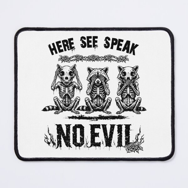 Item preview, Hear See Speak No Evil Raccoon designed and sold by rich4Design.