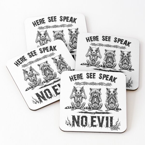 Item preview, Hear See Speak No Evil Raccoon designed and sold by rich4Design.