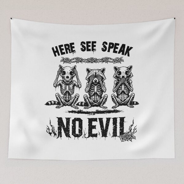 Item preview, Hear See Speak No Evil Raccoon designed and sold by rich4Design.