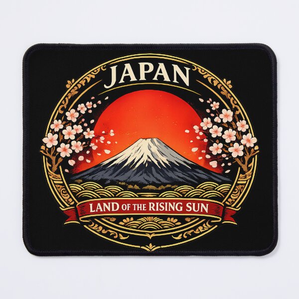 Item preview, Japan Mount Fuji Sakura – Land of the Rising Sun Vintage Travel Emblem T-Shirt designed and sold by Culture Atlas .
