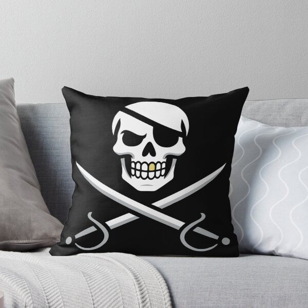 Item preview, Pirate skull and cross swords on a shield  designed and sold by Q Art & Design .