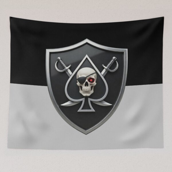 Item preview, Pirate skull and cross swords on a shield  designed and sold by Q Art & Design .