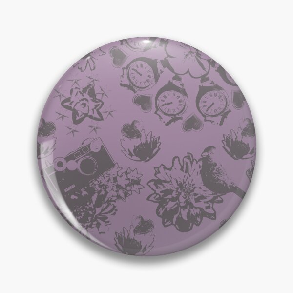 Item preview, Floral Travel Snapshots Clustered Brown on Mauve designed and sold by Digitalmyth's Designs.