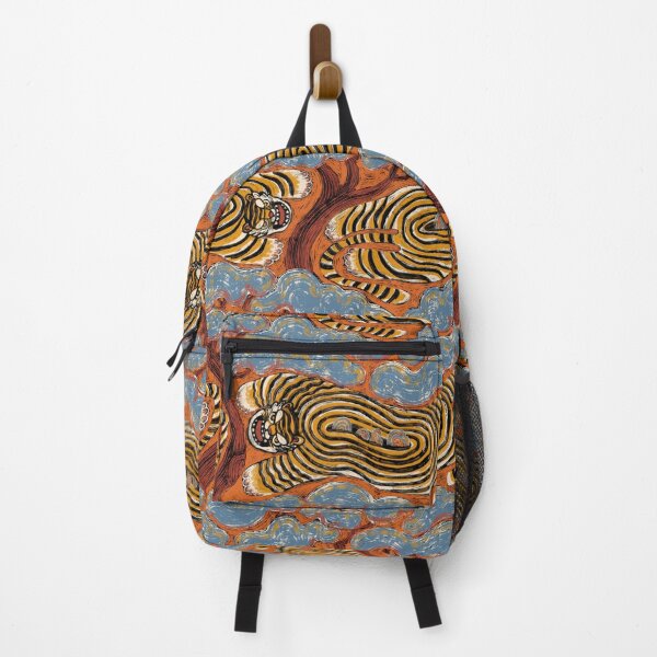 Item preview, Hand-Painted Zen Tiger in Warm Orange Repeat Pattern designed and sold by Z&C.