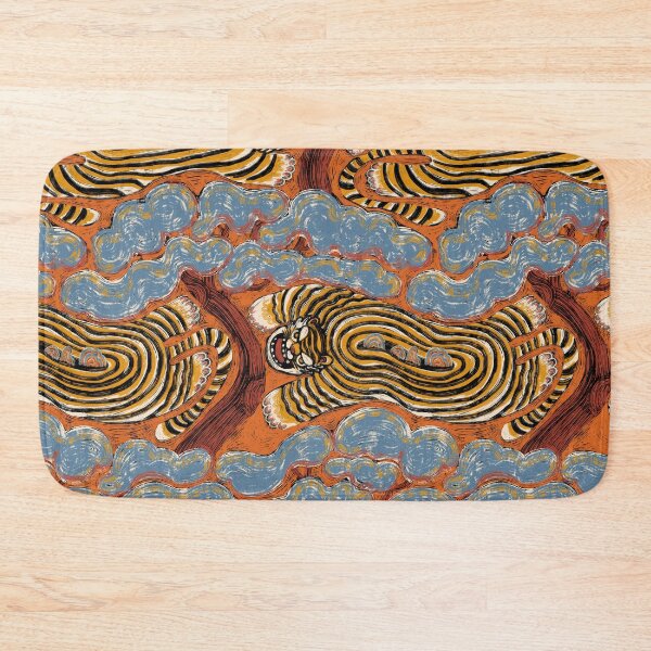 Item preview, Hand-Painted Zen Tiger in Warm Orange Repeat Pattern designed and sold by Z&C.