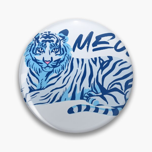 Artikelvorschau, Humorvolles Design eines blauen Tigers – „Miau“ – Lustiges Tier entworfen und verkauft von Hipatye26.