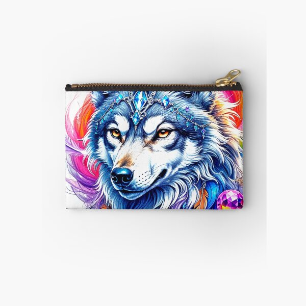 Item preview, Native American Exquisite Wolf Face With Feathers Design designed and sold by DEC02.