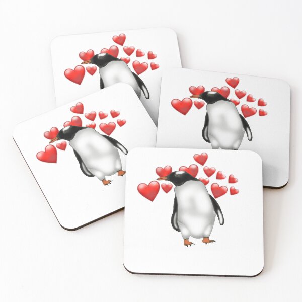 Item preview, Penguin with Hearts designed and sold by ArtAndBliss.