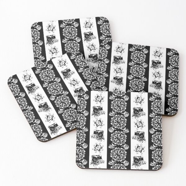 Item preview, Floral Travel Snapshots Striped Black on White designed and sold by Digitalmyth's Designs.