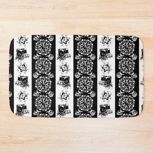 Item preview, Floral Travel Snapshots Striped Black on White designed and sold by Digitalmyth's Designs.
