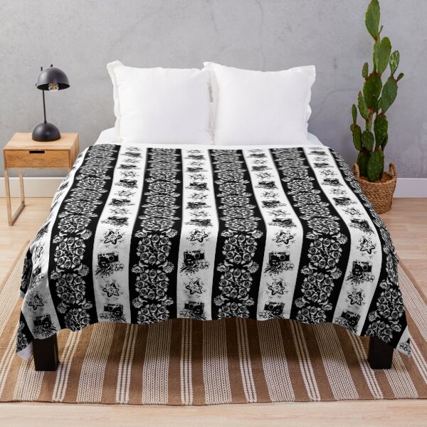 Item preview, Floral Travel Snapshots Striped Black on White designed and sold by Digitalmyth's Designs.