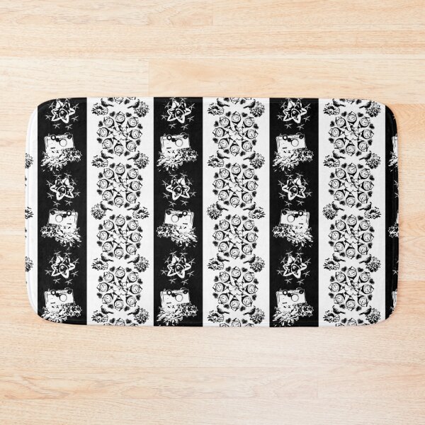 Item preview, Floral Travel Snapshots Striped White & Black designed and sold by Digitalmyth's Designs.
