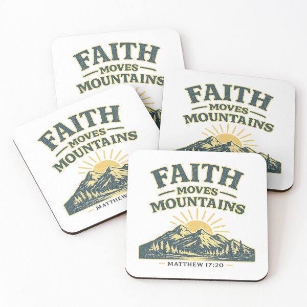 Item preview, Faith Moves Mountains – Matthew 17:20 Christian Inspirational Design designed and sold by SoulThread Studio.