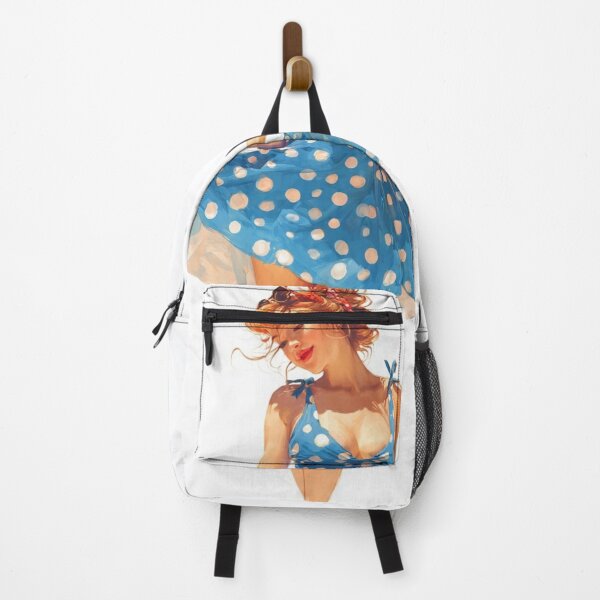Item preview, Retro 1950s Polka-Dot Pin-Up - Vintage Gouache Illustration designed and sold by SunPeachRetro.
