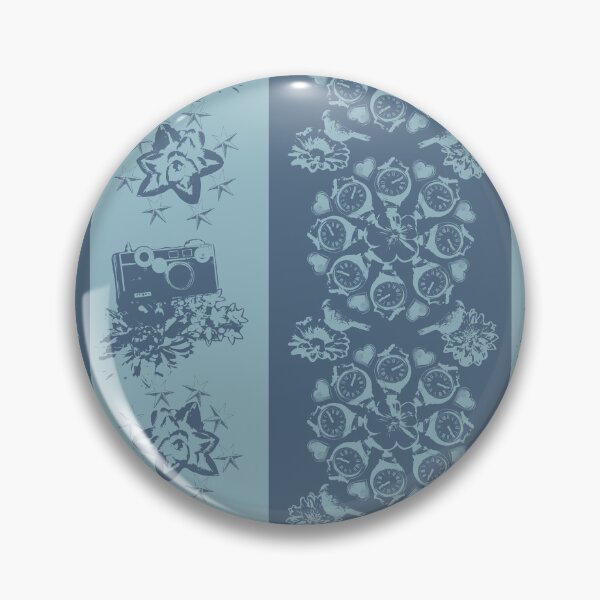 Item preview, Floral Travel Snapshots Striped Light & Dark Teal designed and sold by Digitalmyth's Designs.