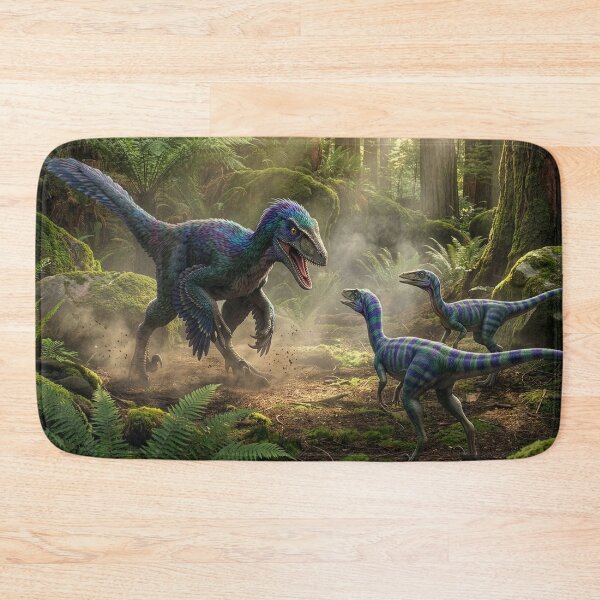 Item preview, Velociraptor Meets Two Compsognathus designed and sold by Tridentulus.