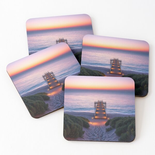 Item preview, Illuminated Wooden Pier at Sunset Beach designed and sold by Vida e Arte.