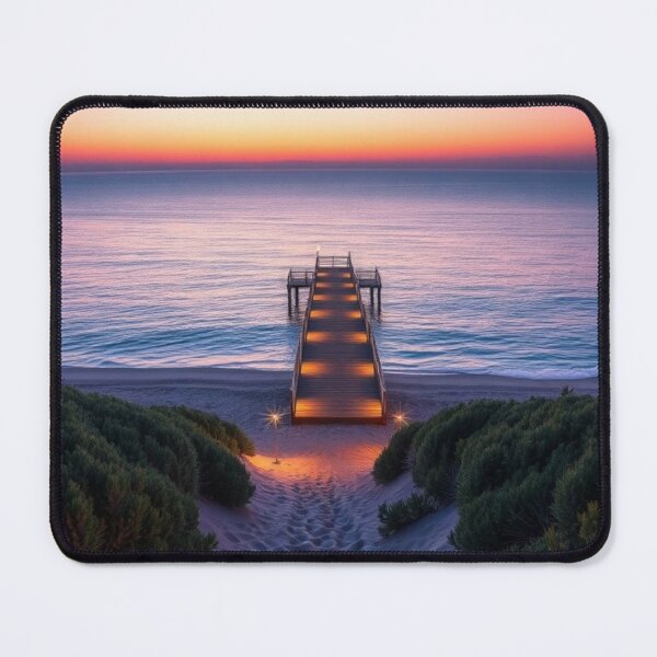 Item preview, Illuminated Wooden Pier at Sunset Beach designed and sold by Vida e Arte.