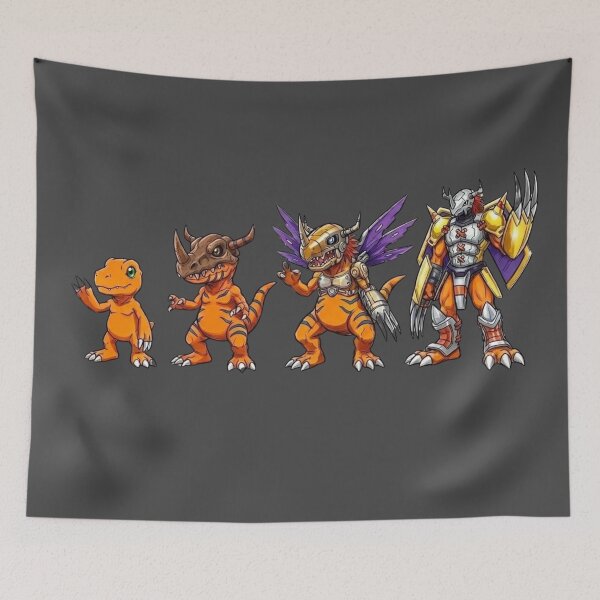 Item preview, Orange Digital Warrior Evolution - Retro Monster Art designed and sold by ChaosModeArt.