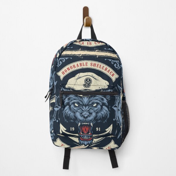 Item preview, Retro Nautical Poster - "Honorable Shellback" Captain Wolf "The Sea Is Calling" designed and sold by Hipatye26.