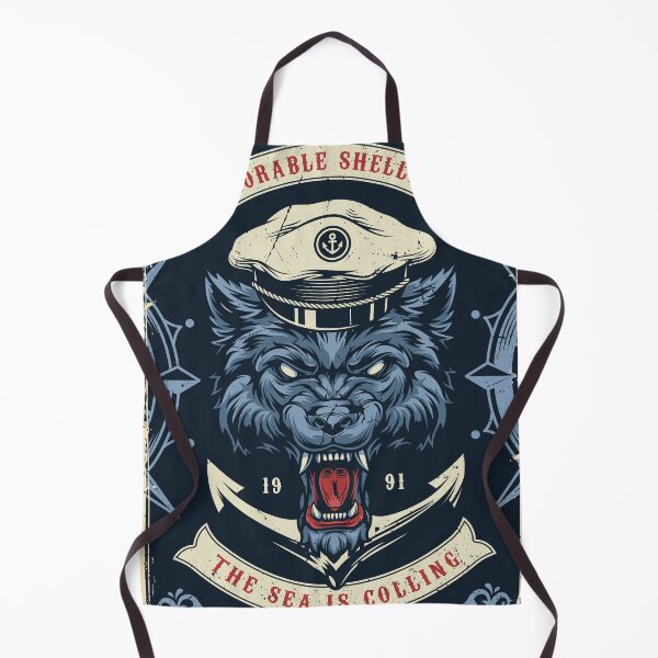 Item preview, Retro Nautical Poster - "Honorable Shellback" Captain Wolf "The Sea Is Calling" designed and sold by Hipatye26.