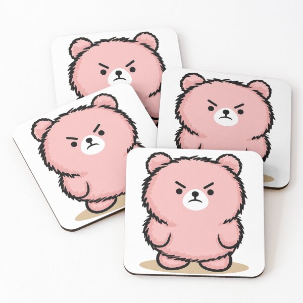 Item preview, Angry Cute Pink Teddy Bear designed and sold by Nohrae.