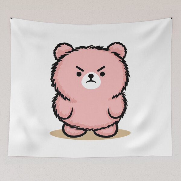 Item preview, Angry Cute Pink Teddy Bear designed and sold by Nohrae.