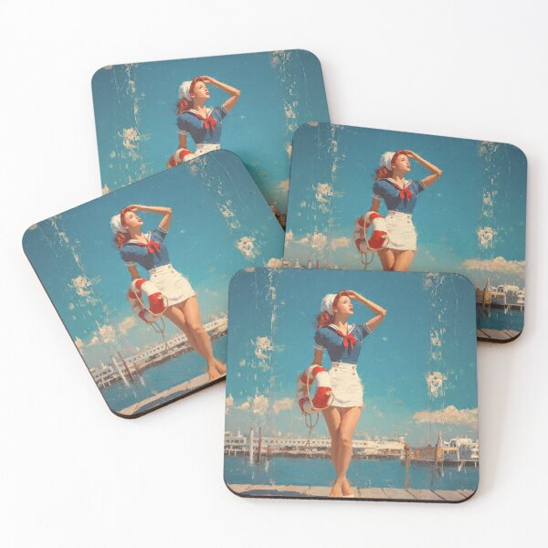 Item preview, High Seas Sweetheart: Nautical Vintage Pin-Up  designed and sold by SunPeachRetro.