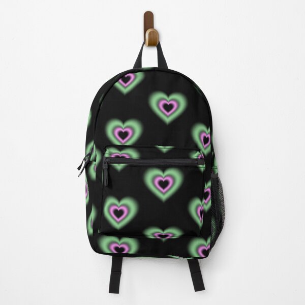 Item preview, Green and neon pink blurry hearts designed and sold by serenebookworm.