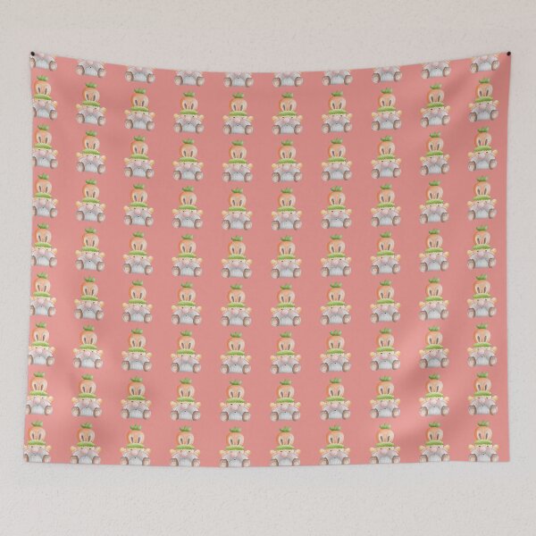 Item preview, Cute Easter Gnome with Carrot Bunny Hat Seamless Pattern on Pink Background designed and sold by FestivityFinds.