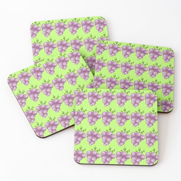 Item preview, Watercolor Purple Grapes Seamless Pattern on Green Background designed and sold by FestivityFinds.
