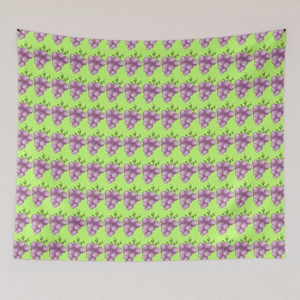 Item preview, Watercolor Purple Grapes Seamless Pattern on Green Background designed and sold by FestivityFinds.