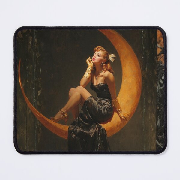 Item preview, Vintage Moonlight Glamour: Painterly Realism Pin-Up  designed and sold by SunPeachRetro.