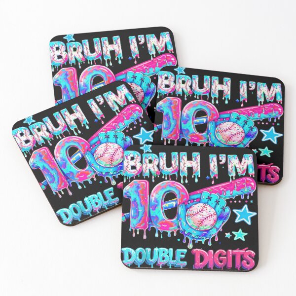 Item preview, bruh i'm 10 double digits, Baseball 10 Year Old Birthday Ice Cream Drip Double Digits designed and sold by stylboutique.