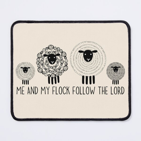 Item preview, Cute Sheep Family Doodle Me and My Flock Follow the Lord designed and sold by Forevermore.