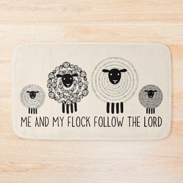 Item preview, Cute Sheep Family Doodle Me and My Flock Follow the Lord designed and sold by Forevermore.