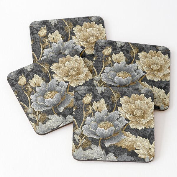 Item preview, Elegant Gray and Gold Peony designed and sold by WatercolorLane.