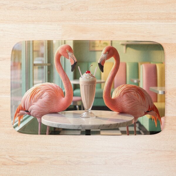 Item preview, Flamingos Share a Milk Shake designed and sold by Tridentulus.
