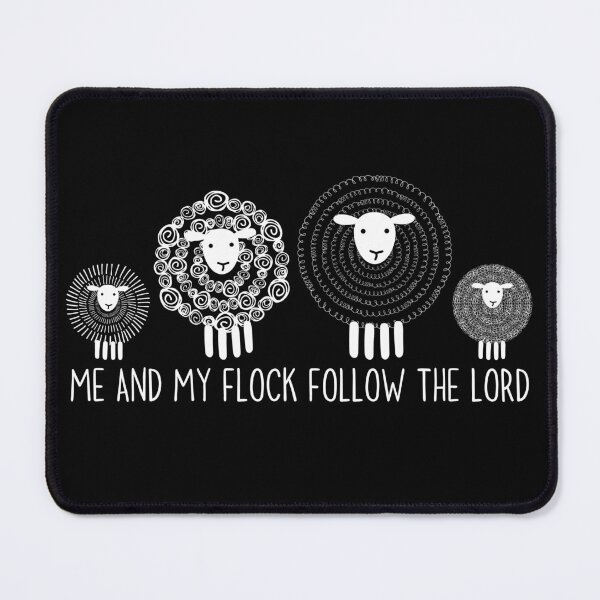 Item preview, Cute Sheep Family Doodle Me and My Flock Follow the Lord designed and sold by Forevermore.