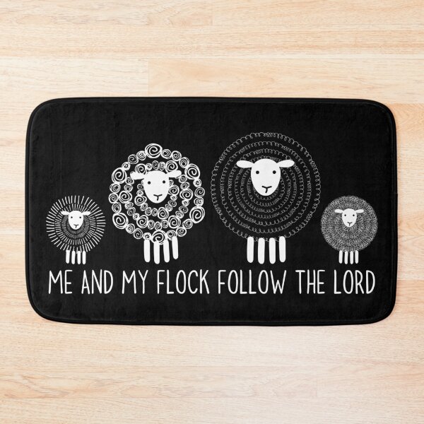 Item preview, Cute Sheep Family Doodle Me and My Flock Follow the Lord designed and sold by Forevermore.