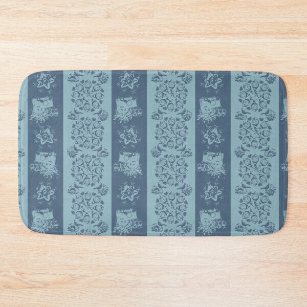 Item preview, Floral Travel Snapshots Striped Dark & Light Teal designed and sold by Digitalmyth's Designs.